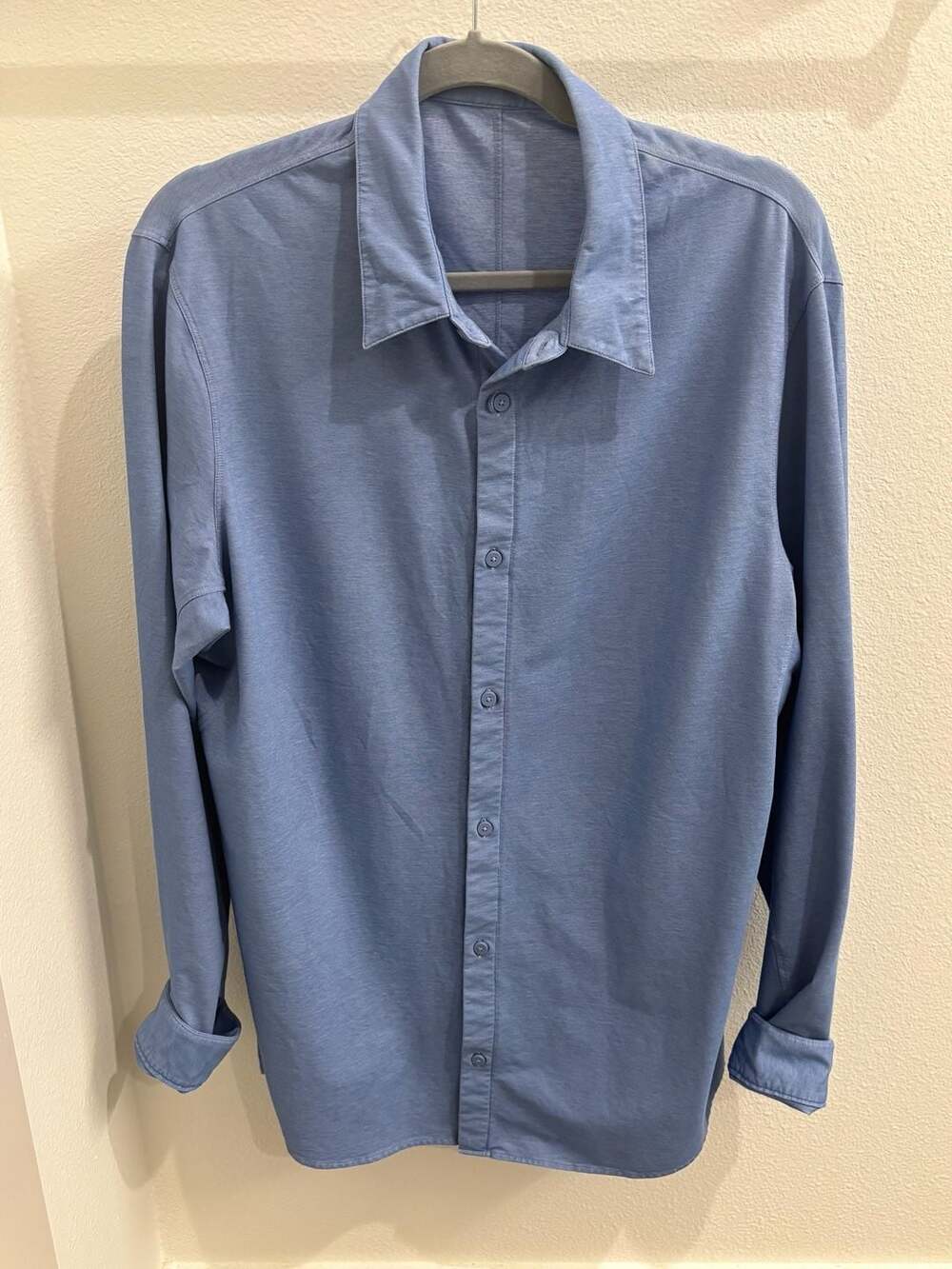 Lululemon Metal Vent Tech Long Sleeve Button Down Shirt Blue